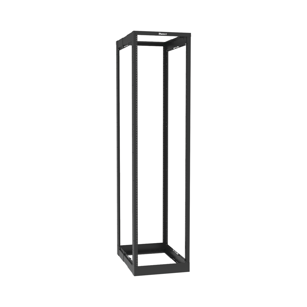 Rack de Cuatro Postes Estándar de 19, Rieles Roscados #12-24, Profundidad Ajustable de 23 a 42 in, 45 Unidades de Rack, Color Negro