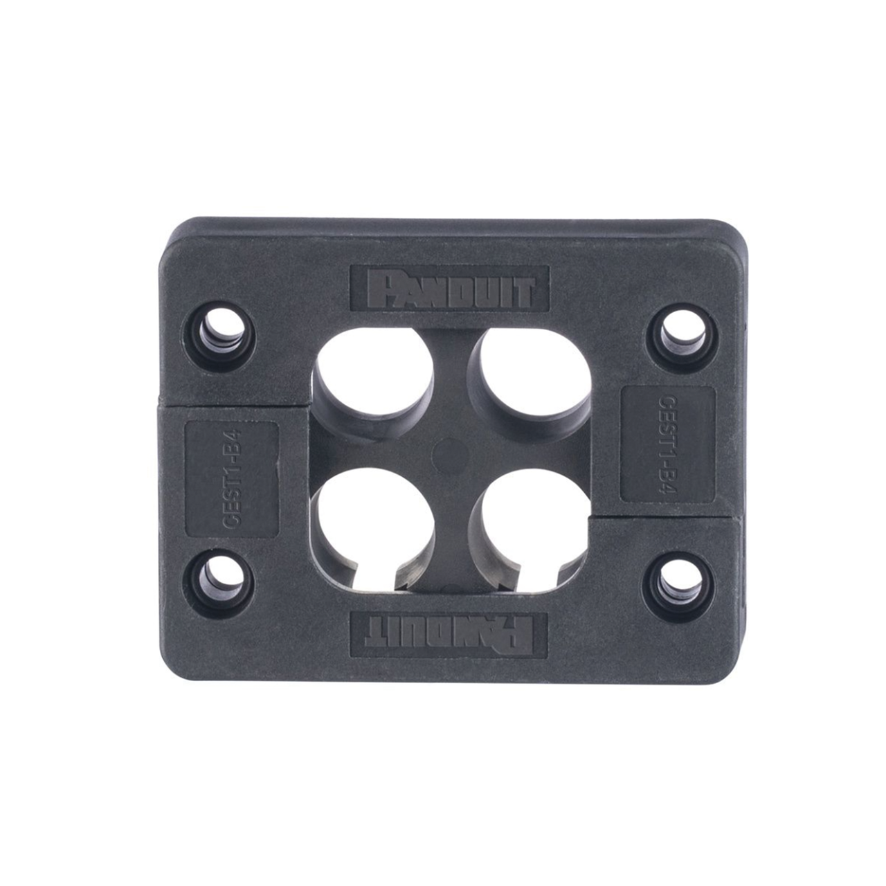 Pasacables de 4 Orificios de Marco Rectangular de 1.81 X 1.42, IP54,  para Cables Terminados, color Negro