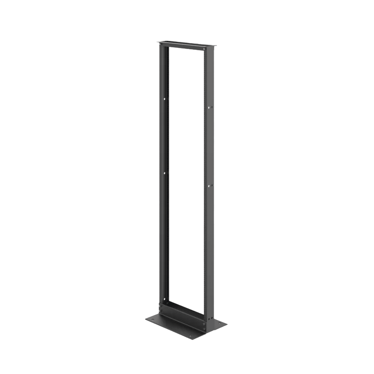 Rack de Dos Postes Estándar de 19 in, Rieles Numerados y Roscados #12-24, Fabricado en Aluminio, 45 Unidades de Rack, Color Negro