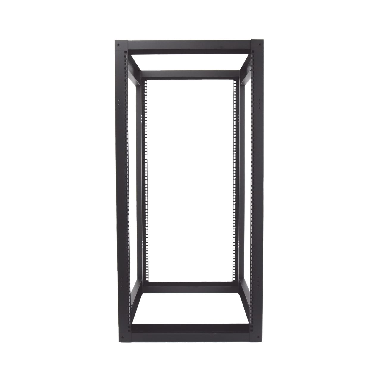 Rack Estándar 19 de 4 Postes, Acero, 24 Unidades, Profundidad Ajustable.