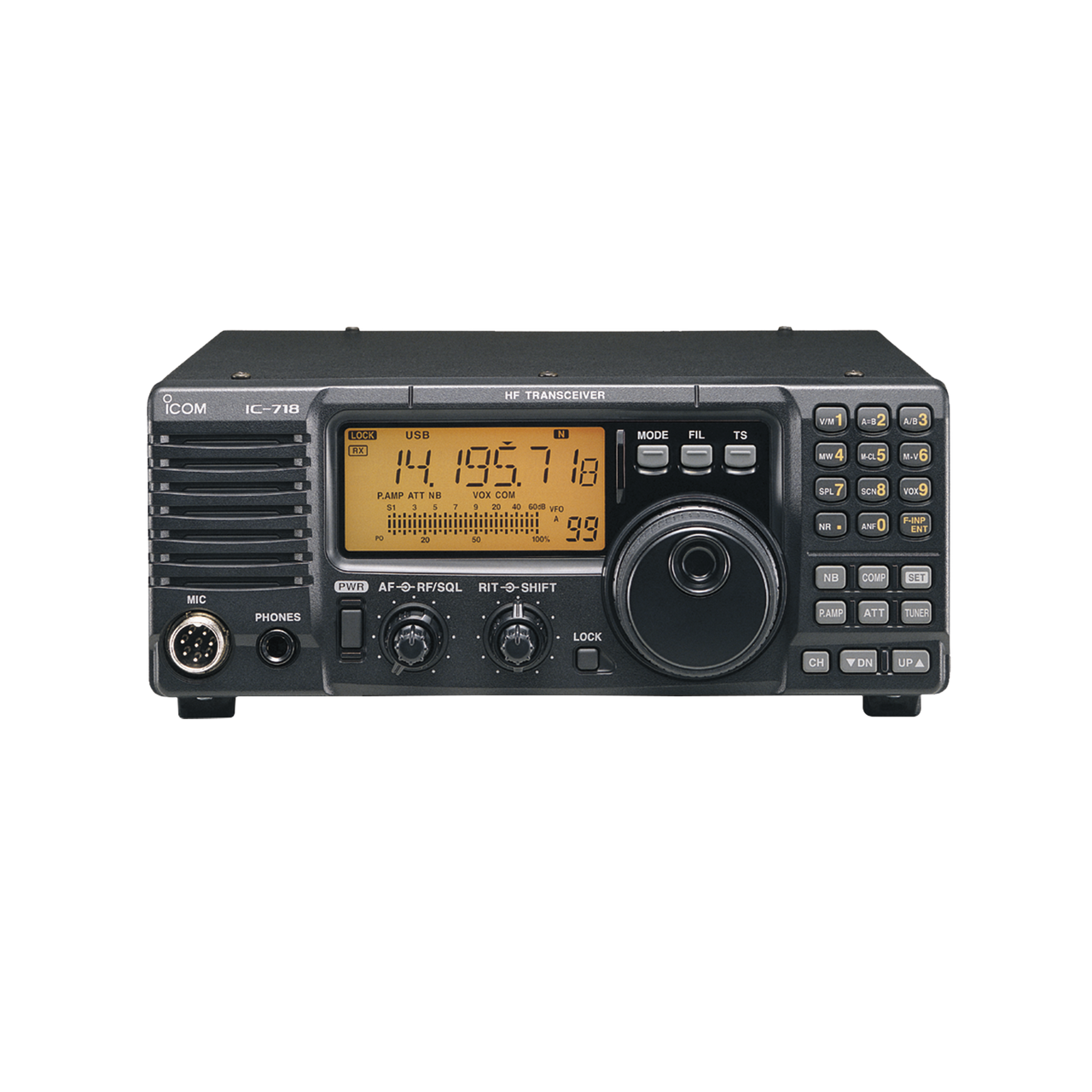 Radio base HF para Radio aficionados 100W SSB, 40W AM, 101 canales.