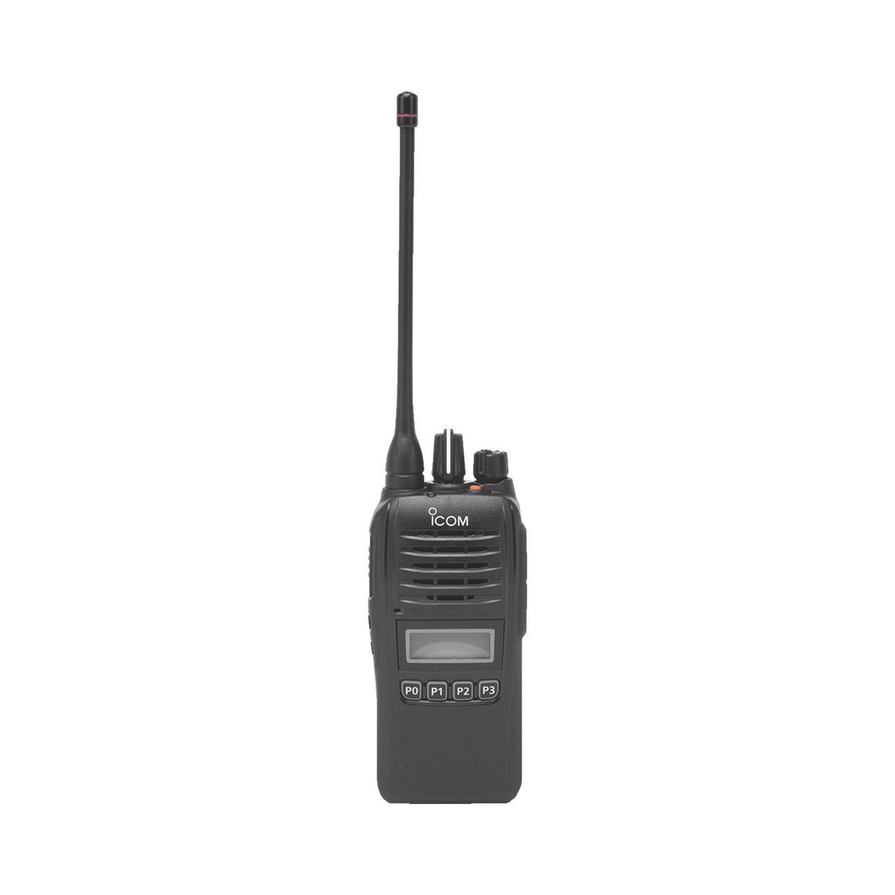 Radio digital NXDN en la banda de UHF, rango de frecuencia 400-470MHz, sumergible IP67, analógico y digital, opera en sistemas trunking y convencional, 5W de potencia.
