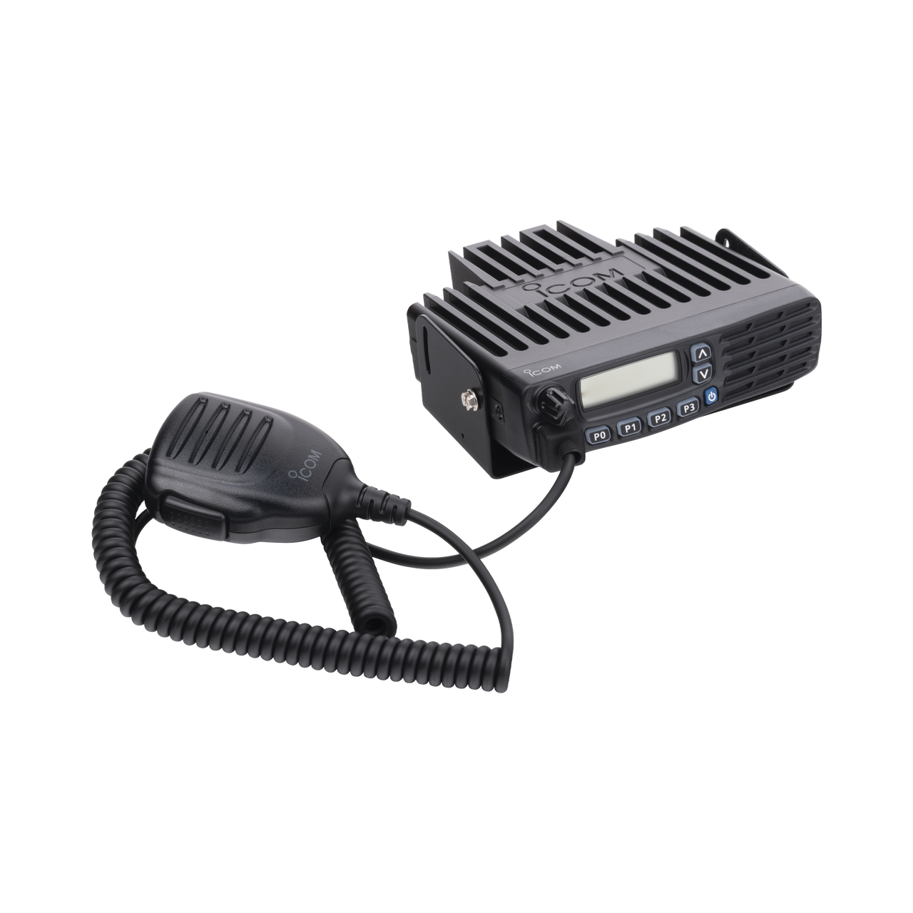 Radio móvil digital NXDN con Pantalla, 45 W, 400-470MHz, 128 canales, analógico, digital, mezclado, convencional, trunking   Incluye micrófono, cable de corriente y bracket.