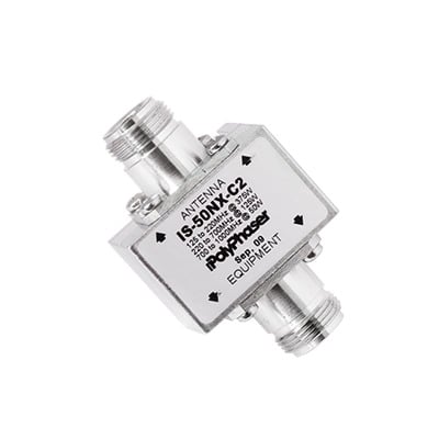 Protector Coaxial RF de CD Para 125 - 1000 MHz Con Ceja lateral y Conectores N Hembra en Ambos Lados, 50 ?