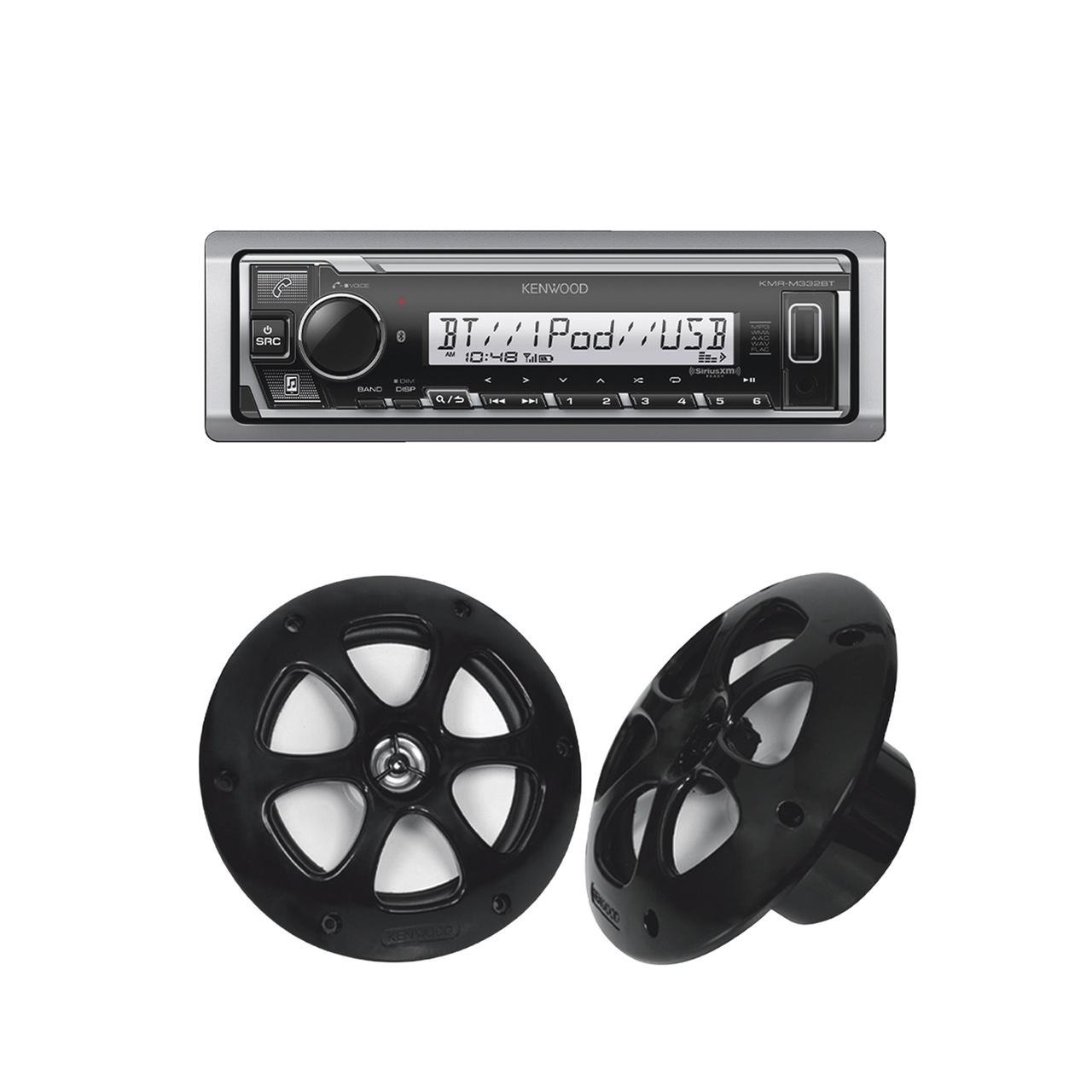 Kit de estéreo con Bluetooth KMR-M332BT | más Par de bocinas KFC-1613MRB