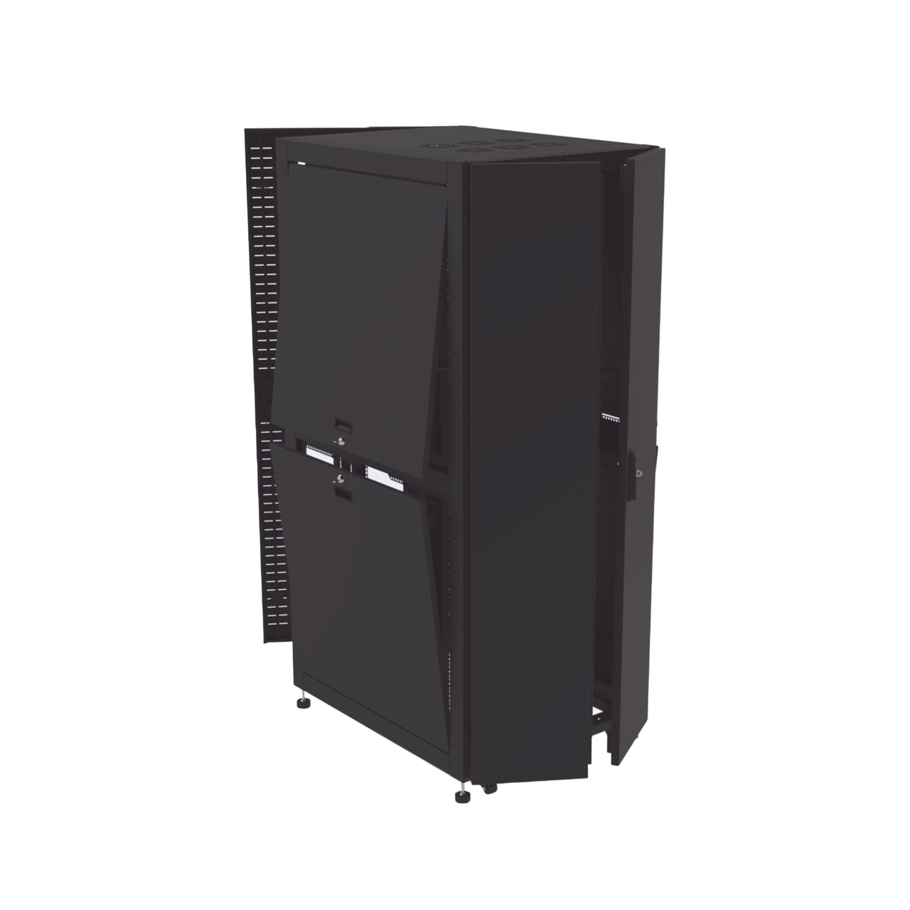 Gabinete para Telecomunicaciones Rack Estándar de 19, 42UR, 800 mm Ancho x 1000 mm Profundidad. Fabricado en Acero, Se envía el Gabinete Armado.