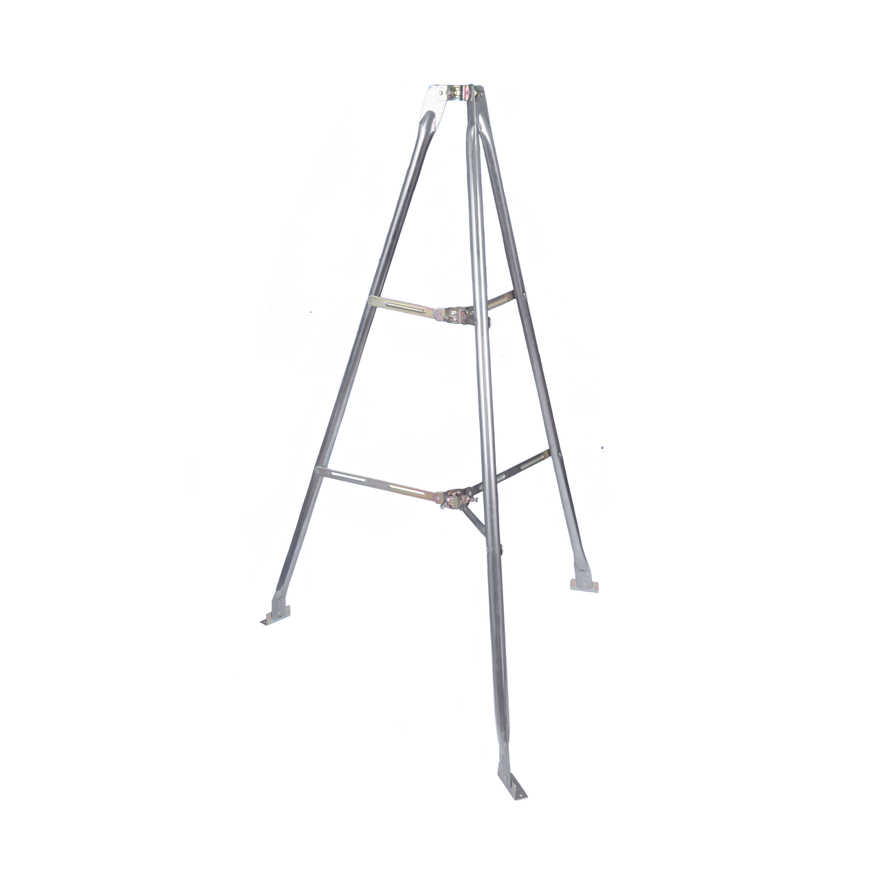 Montaje de tripie para exterior, altura total del tripie 1.52 m. Compatible con mástiles de hasta 3 m de largo 1  1/4 a 2 de diámetro