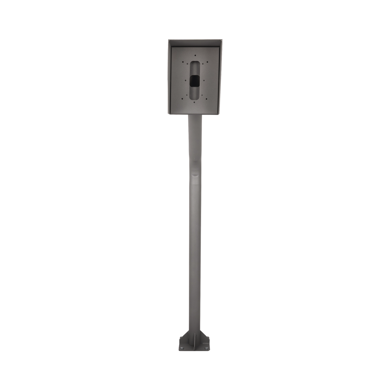 Poste y Cubierta industrial para montaje de Porteros IP Fanvil y Grandstream, altura de 1.2 metros, pintura electrostática color gris.