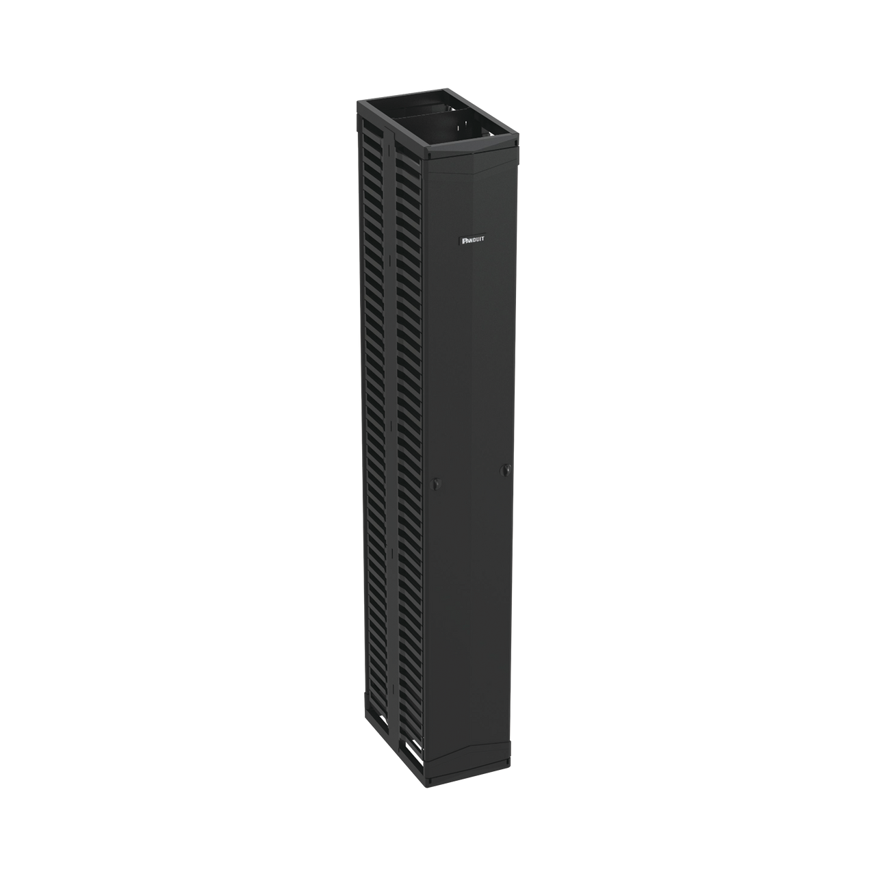 Organizador Vertical PatchRunner?, Doble (Frontal y Posterior), Para Rack Abierto de 45 Unidades, 12in de Ancho, Color Negro