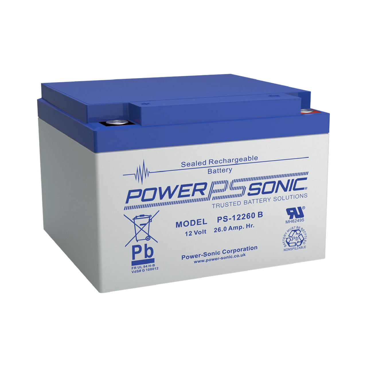 Batería 12V, 26AH, Para Respaldo, Tecnologías AGM/VRLA, 5 Años Vida Útil, Terminales M5, Reconocida UL