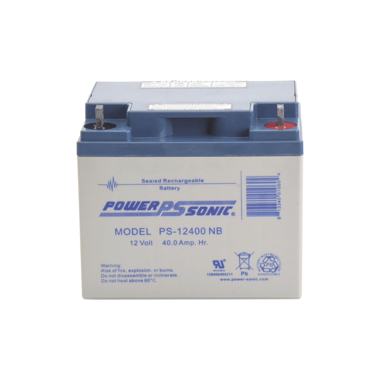 Batería 12V, 40AH, Para Respaldo, Tecnologías AGM/VRLA, 5 Años Vida Útil, Terminales NB, Reconocida UL
