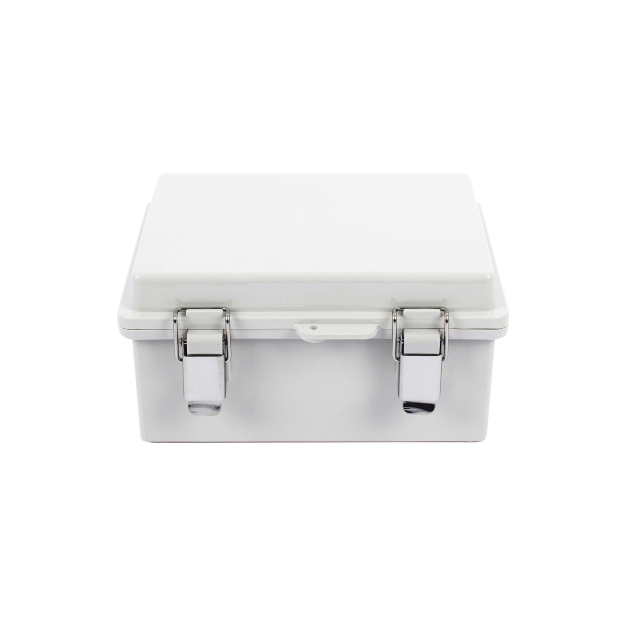 Gabinete de Plástico ABS, Uso en Intemperie IP66 (170 x 220 x 110 mm) Cierre por broche Inoxidable y Permite Cerrado con Candado y Llave (Perno 5mm) No Incluido