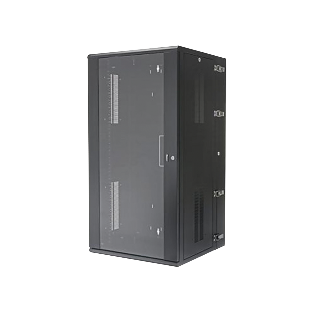 Gabinete PanZone de Montaje en Pared, de 19in, Puerta con Ventana de Seguridad, 26 UR, 635mm de Profundidad, Color Negro