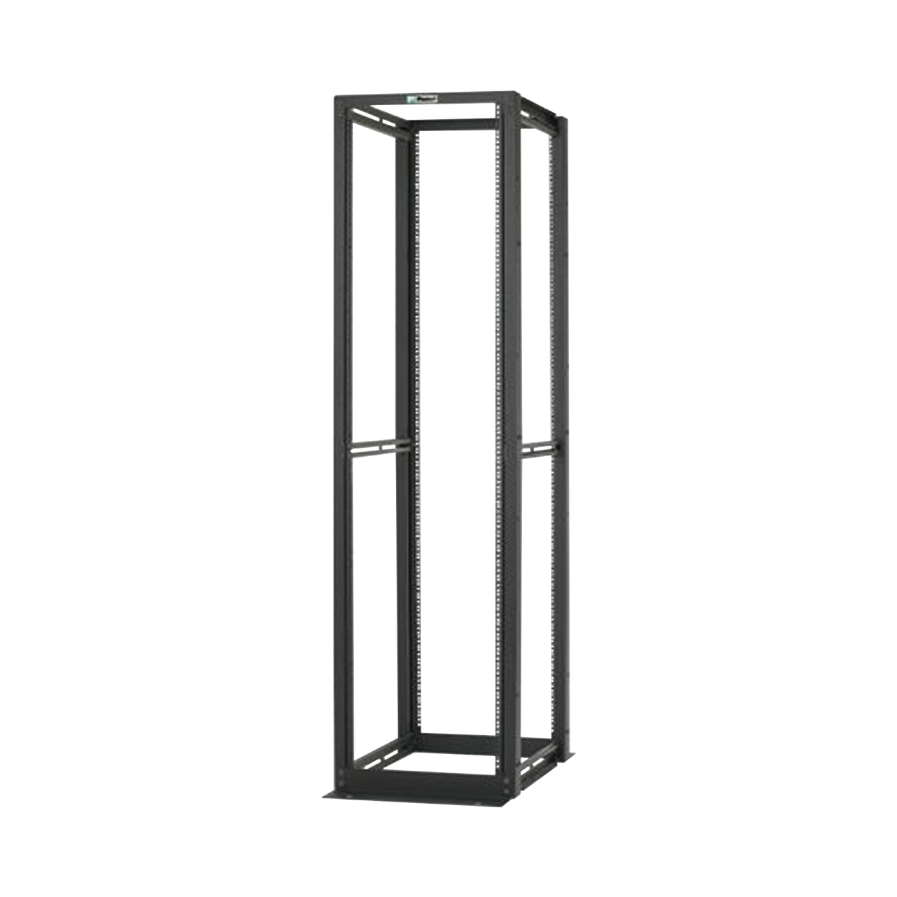Rack de Cuatro Postes Estándar de 19, Rieles Numerados y Roscados #12-24, Profundidad Máxima de 30 in, 45 Unidades de Rack, Color Negro