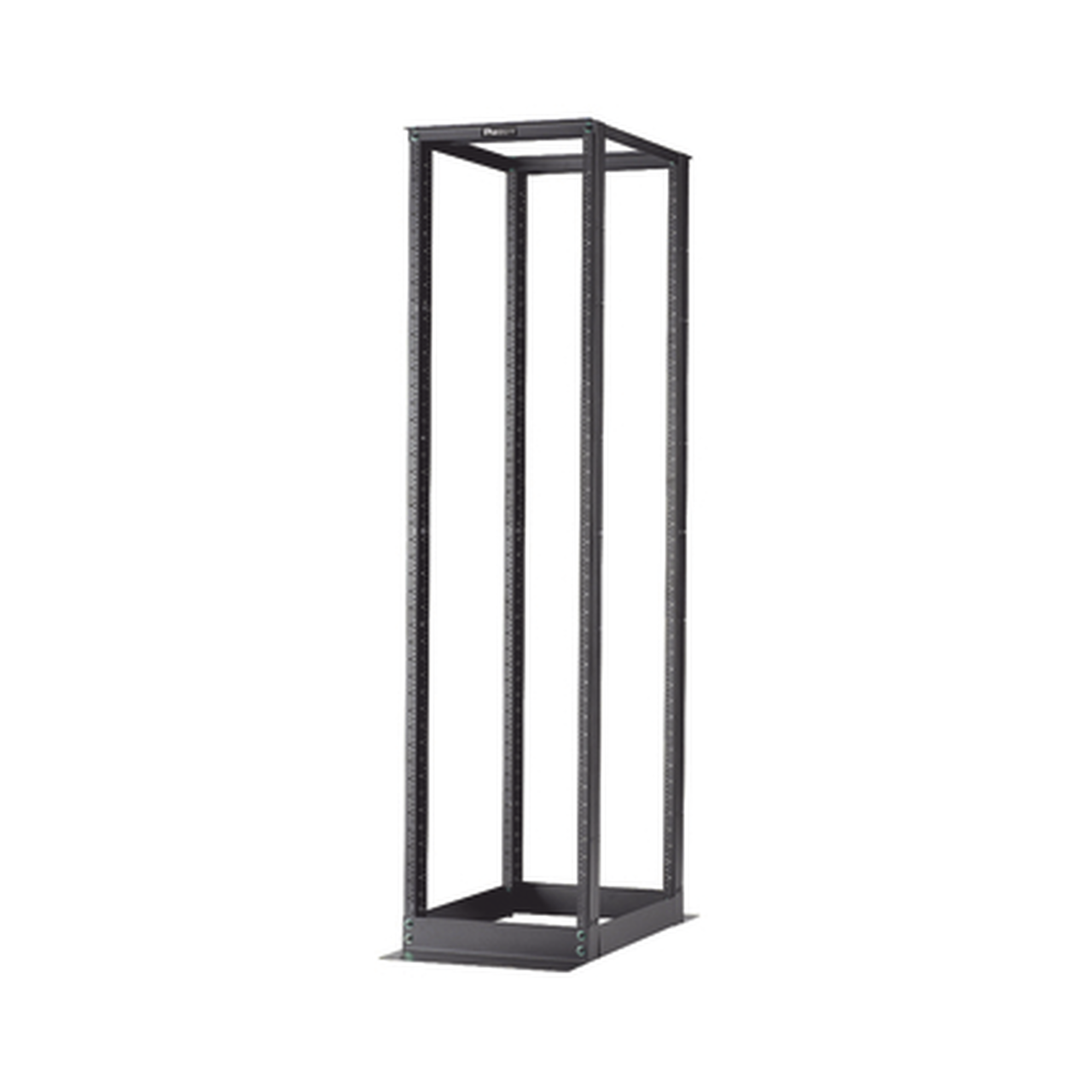 Rack de Cuatro Postes Estándar de 19, Rieles Numerados y Roscados #12-24, Profundidad Máxima de 23 in, 45 Unidades de Rack, Color Negro