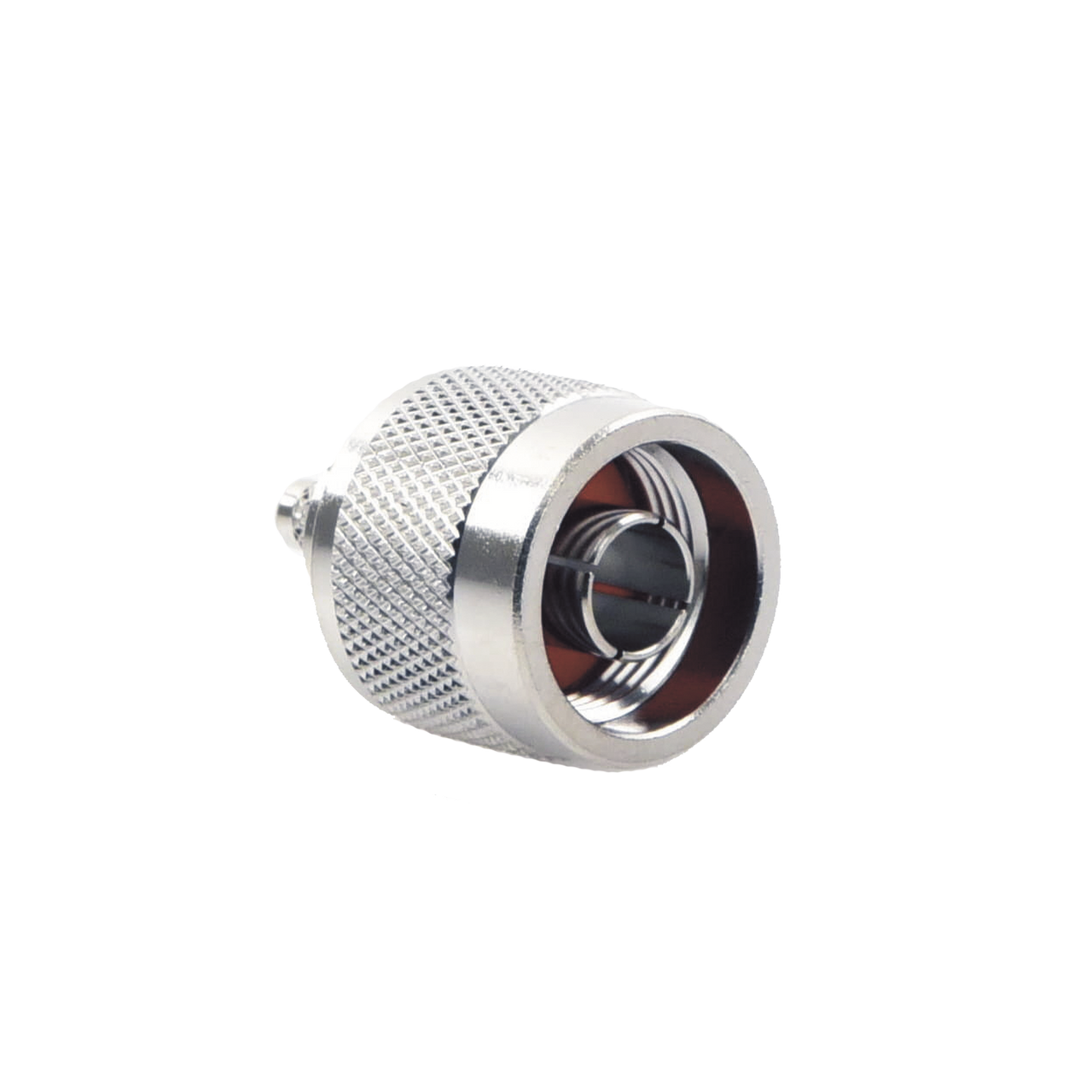 Conector N Macho Coaxial de Anillo Plegable para Cable RG-142/U, Niquel/ Oro/ Teflón.