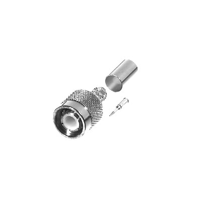Conector TNC Macho de Anillo Plegable para Cable RG-59/U, Grupo D, Níquel/ Gold/ Delrin.â??