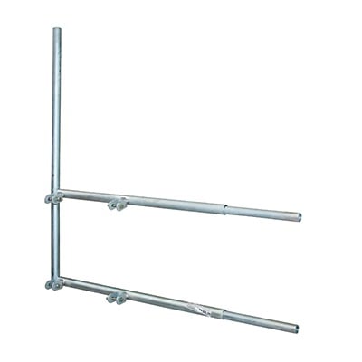 Brazo tipo F para tramos STZ-45G, galvanizado por inmersión caliente.