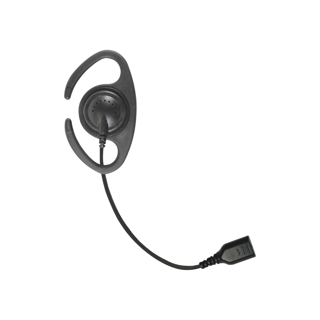 â??Auriculares de gancho en forma de C con cable de fibra trenzada y conector SNAP. Requiere micrófono de solapa de 1 o 2 hilos de la Serie SNAP.
