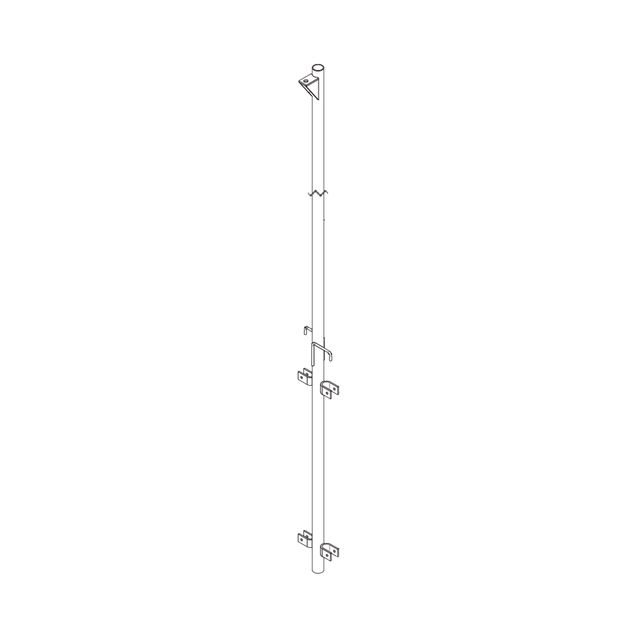 Pluma de Aluminio de 4 metros CED.40  para Instalación de Tramos STZ (Con Polea).