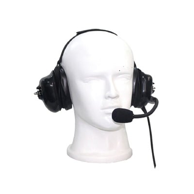 Auriculares con orejeras acolchonadas de gel con micrófono flexible con cancelación de ruido para radios KENWOOD TK-480/2180/3180, NX200/300/410/5000