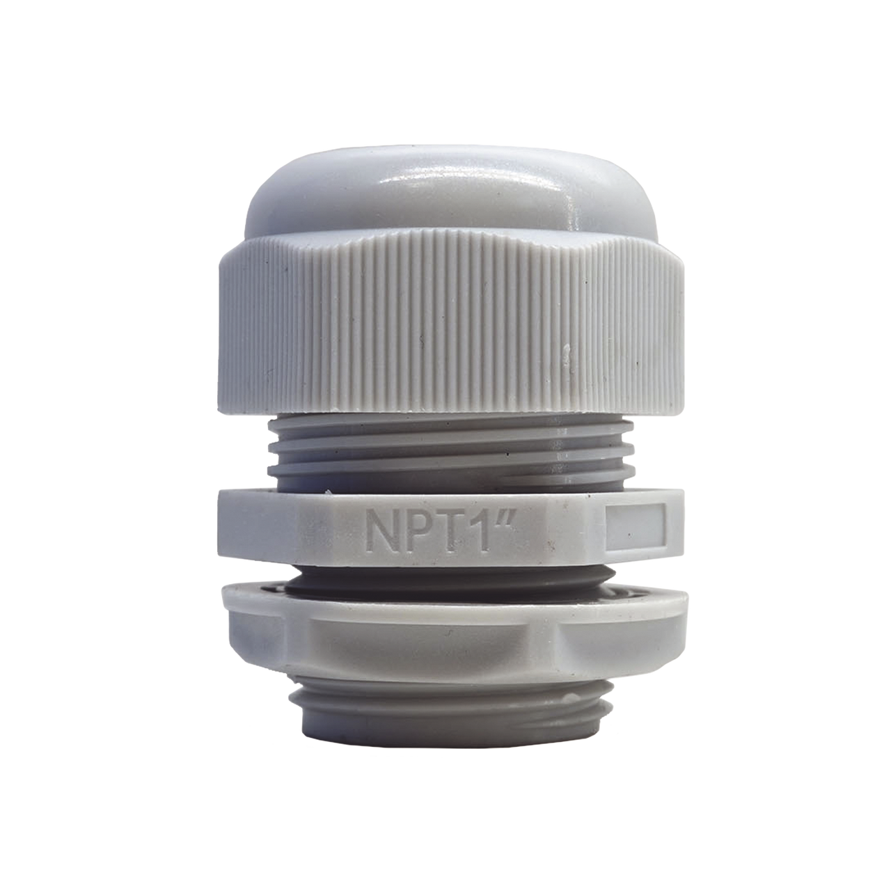 Conector Plástico Blanco Tipo Glándula para Rosca NPT 1