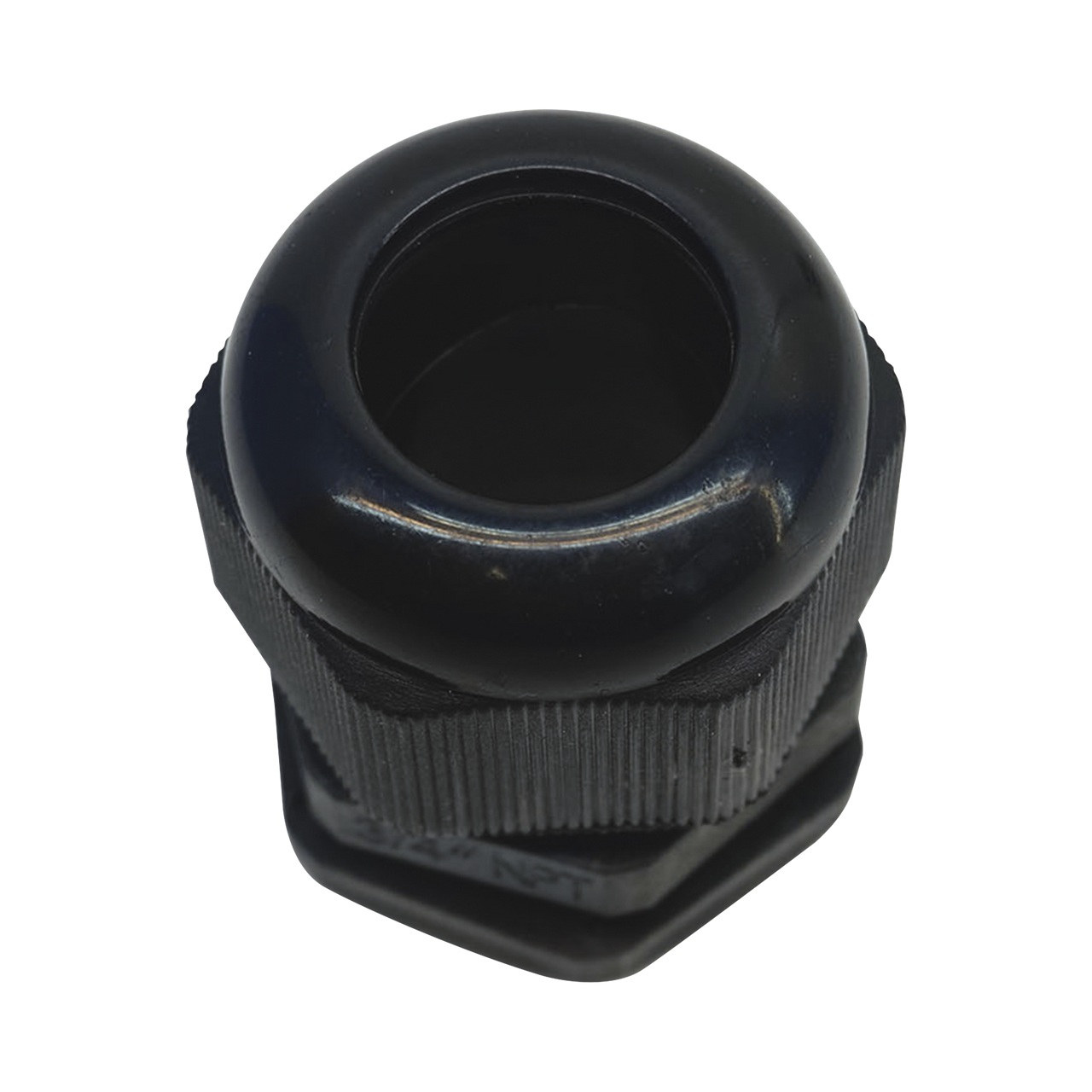 Conector Plástico Negro Tipo Glándula para Rosca NPT 3/4