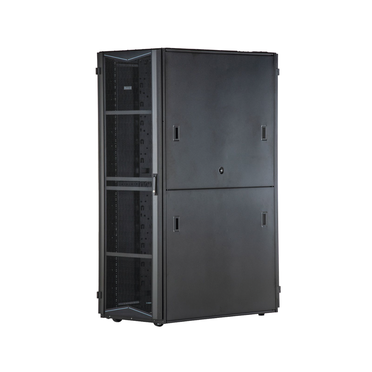 Gabinete FlexFusion para Centros de Datos, 42 UR, 800 mm de Ancho, 1070 mm de Profundidad, Fabricado en Acero, Color Negro