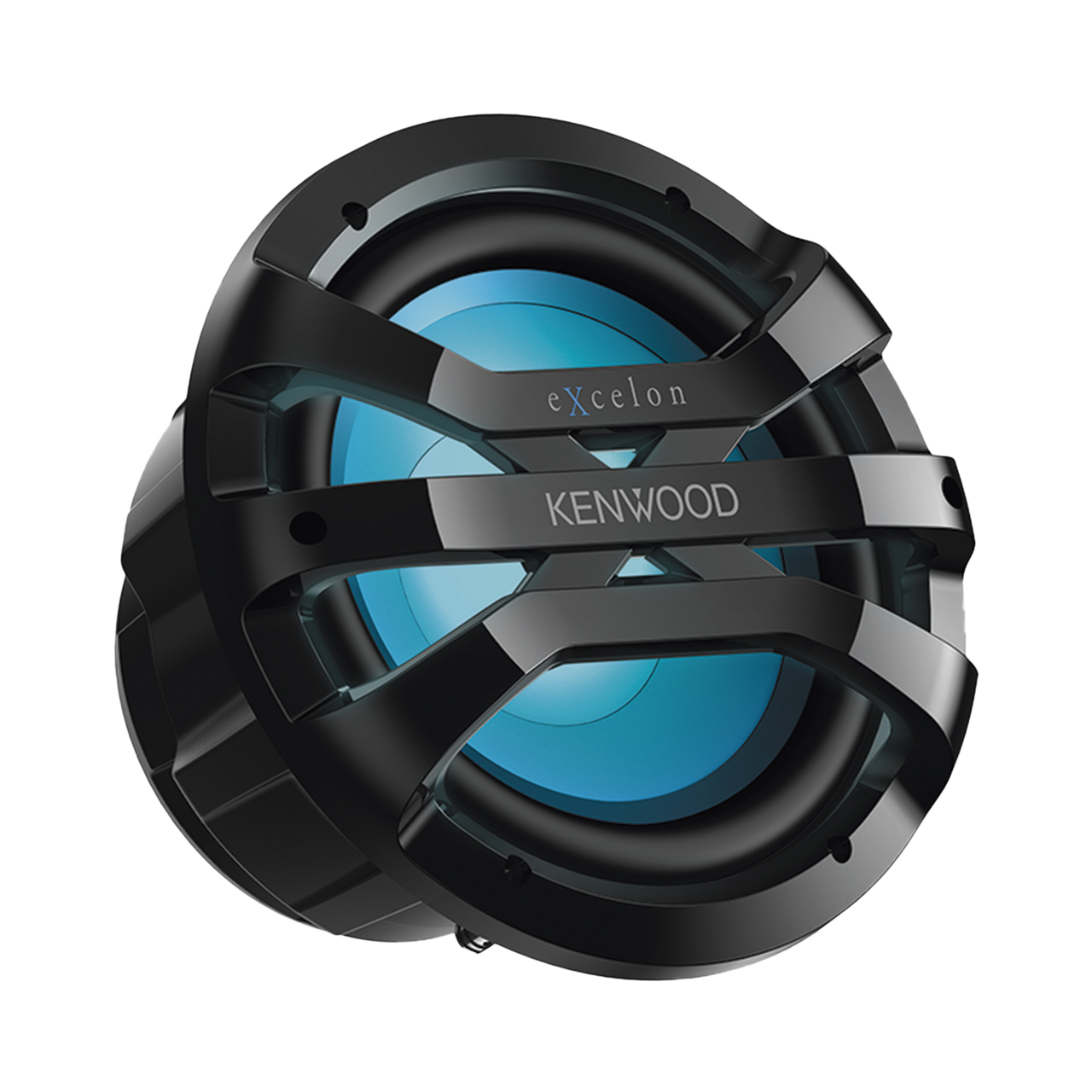 Subwoofer excelon motorsport de 10 fabricado en rejilla color negro, cuenta con iluminación Led ajustable vía RF